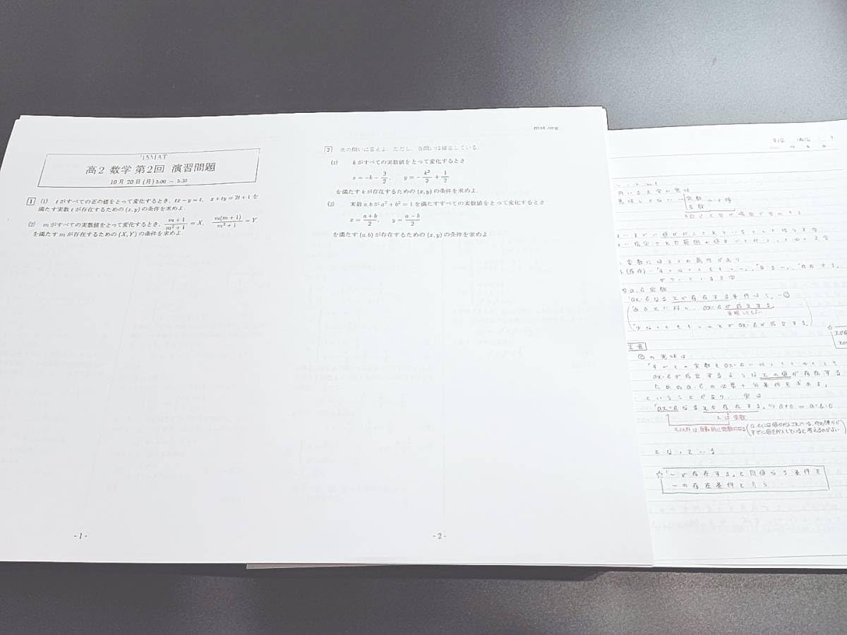 灘高校の高3理系数学夏期講習体積評価プリント板書フルセット　駿台　河合塾　鉄緑会 灘高校の高3理系数学夏期講習体積評価プリント板書フルセット